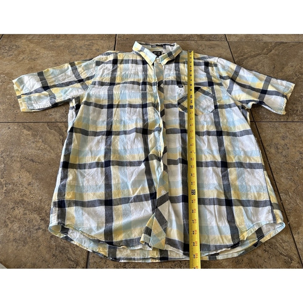 Billabong Button Up Shirt Men's Plaid Check Pattern XL